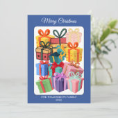 Minimale Kleurrijke Cadeaus Kerstkaart (Staand voorkant)