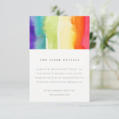 Minimale kleurrijke details van de regenboogbruilo informatiekaartje (Staand voorkant)