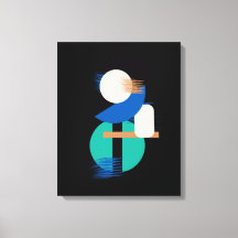 Minimale kleurrijke geometrische kunst op zwart Ca