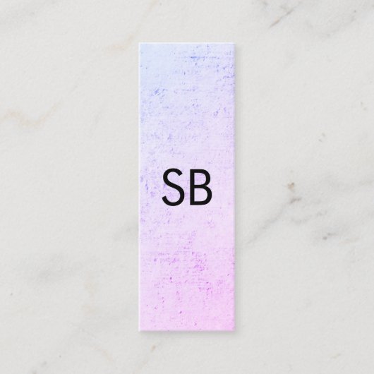 Minimale kleurrijke grunge met monogram mini visitekaartje (Voorkant)