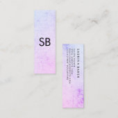 Minimale kleurrijke grunge met monogram mini visitekaartje (Voorkant / Achterkant)