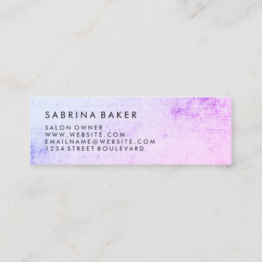 Minimale kleurrijke grunge met monogram mini visitekaartje (Achterkant)