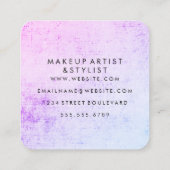 Minimale kleurrijke grunge vierkante visitekaartje (Achterkant)