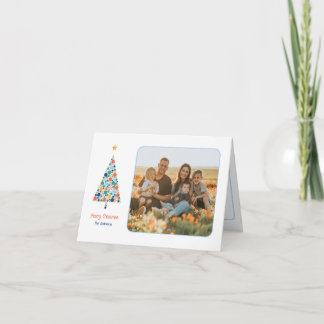 Minimale kleurrijke kerstboom kerstkaart bedankkaart