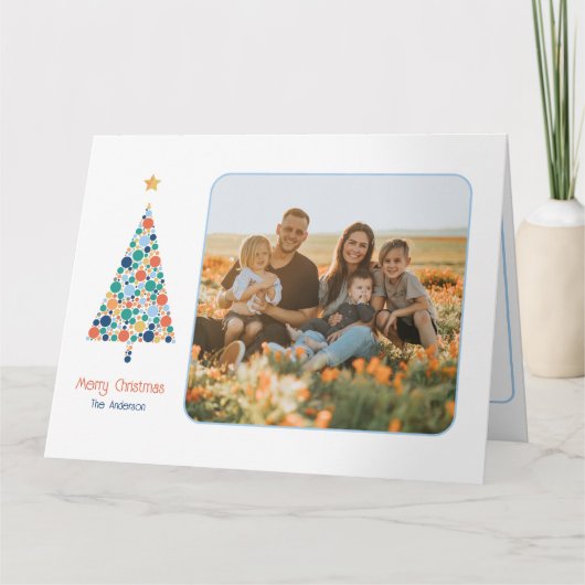 Minimale kleurrijke kerstboomkerstkaart kaart (Voorkant)