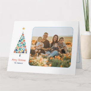 Minimale kleurrijke kerstboomkerstkaart kaart