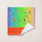 Minimale kleurrijke LGBTQ Gay Pride maand Bad Handdoek (Wasdoekje)