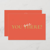 Minimale kleurrijke Oranje Script Response Kaart (Voorkant / Achterkant)