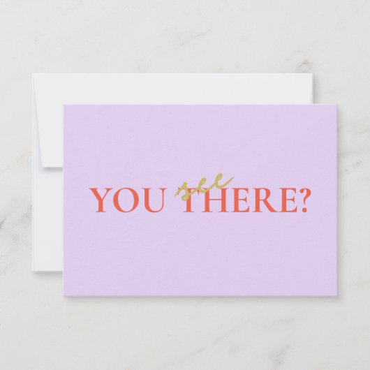 Minimale Kleurrijke Oranje Script Responskaart RSVP Kaartje (Voorkant)