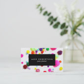 Minimale kleurrijke poompokken visitekaartje (Staand voorkant)