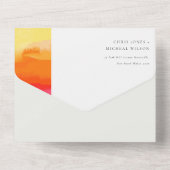 Minimale kleurrijke pride regenboogbruiloft QR-COD All In One Uitnodiging (Achterkant)