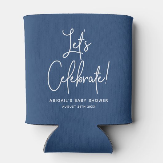 Minimale Koelbox van het blauw Baby shower van de  Blikjeskoeler (Achterkant)