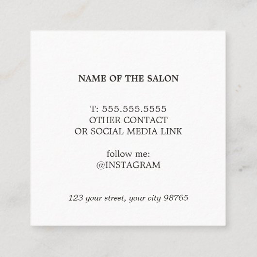 Minimale Koele Blauwe Witte Strepen Bobby Pin Hair Vierkante Visitekaartje (Achterkant)