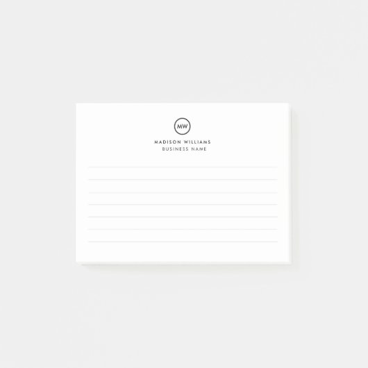 Minimale koepelmonogram post-it® notes (Voorkant)