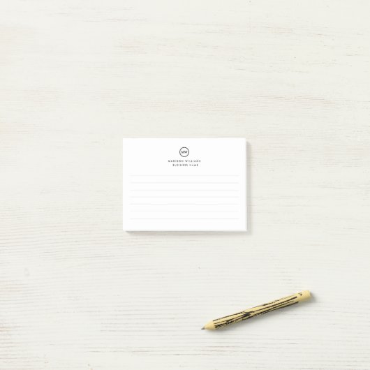 Minimale koepelmonogram post-it® notes (Op bureau)