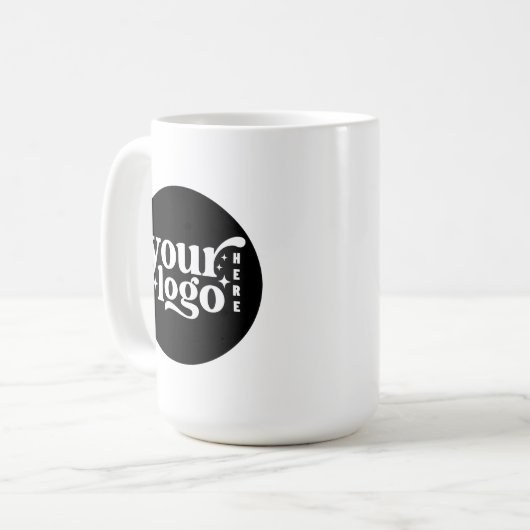 Minimale koffie met eigen zakelijke Logo Koffiemok (Voorkant links)