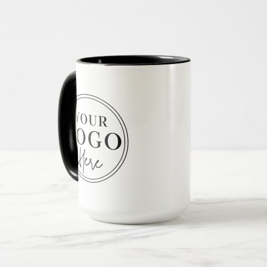 Minimale koffie met eigen zakelijke Logo Mok (Voorkant links)
