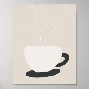 Minimale koffiekop – Modern neutraal wanddecor Poster