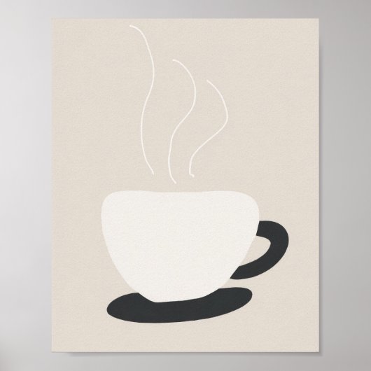 Minimale koffiekop – Modern neutraal wanddecor Poster (Voorkant)