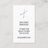 Minimale kool voor schaarste in Barbershop Visitekaartje (Achterkant)