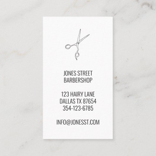 Minimale kool voor schaarste in Barbershop Visitekaartje (Achterkant)