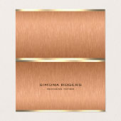 Minimale koperbruine en goudmetaaltextuur visitekaartje (Buitenkant ongevouwen)