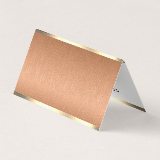 Minimale koperbruine en goudmetaaltextuur visitekaartje (Achterkant)