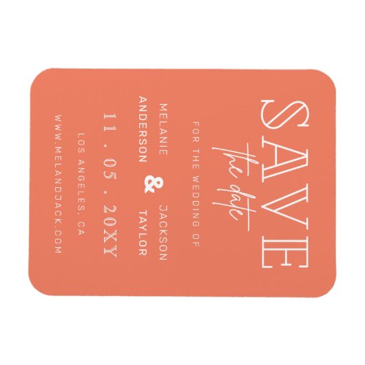 Minimale koraalhandgeschreven opslagdatum magneet (Horizontaal)