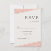 Minimale koraalperzikwitte grijze strepen rsvp kaart (Voorkant)