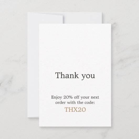 Minimale korting op Faux Gold Heart-Shop C Bedankkaart (Voorkant)