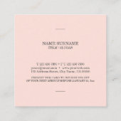 Minimale korting op modern + roze pasta vierkante visitekaartje (Achterkant)