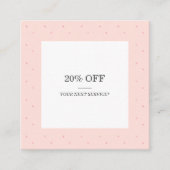Minimale korting op modern + roze pasta vierkante visitekaartje (Voorkant)