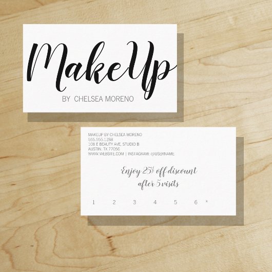 Minimale korting op mooie gebold schoonheidsgetrou klantenkaartje