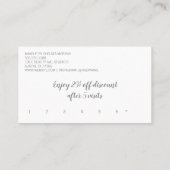 Minimale korting op mooie gebold schoonheidsgetrou klantenkaartje (Achterkant)