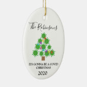 Minimale kovide kerstboom - speciaal ontworpen ker keramisch ornament (Rechts)