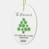 Minimale kovide kerstboom - speciaal ontworpen ker keramisch ornament (Links)