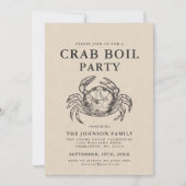 Minimale krabbenboil Stijl uitnodigen Kaart (Voorkant)