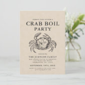Minimale krabbenboil Stijl uitnodigen Kaart (Staand voorkant)