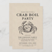 Minimale krabbenboil Stijl uitnodigen Kaart (Voorkant / Achterkant)