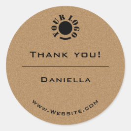 Minimale  Kraft Eenvoudig Dank u Logo Ronde Sticker