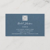 Minimale Kraft Elegant Couch Therapist Logo Blue Visitekaartje (Achterkant)