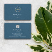 Minimale Kraft Elegant Couch Therapist Logo Blue Visitekaartje