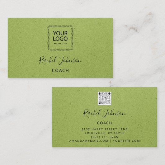 Minimale Kraft Elegant Couch Therapist Logo Red Visitekaartje (Voorkant / Achterkant)