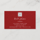 Minimale Kraft Elegant Couch Therapist Logo Red Visitekaartje (Achterkant)