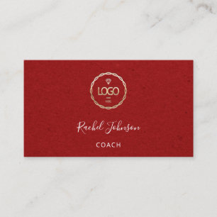 Minimale Kraft Elegant Couch Therapist Logo Red Visitekaartje