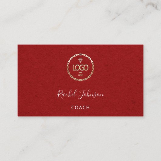 Minimale Kraft Elegant Couch Therapist Logo Red Visitekaartje (Voorkant)