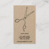 Minimale Kraft voor Chic Hair Stylist Salon Scisso Visitekaartje (Achterkant)