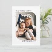 Minimale kromme Lijst 1-fotokerst Feestdagenkaart (Staand voorkant)