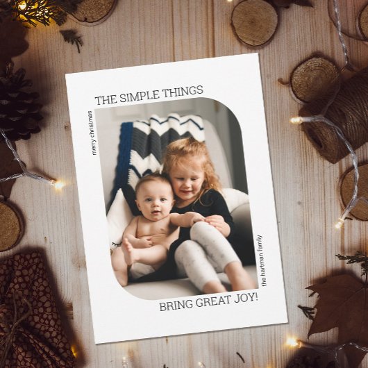 Minimale kromme Lijst 1-fotokerst Feestdagenkaart