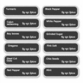 Minimale kruiden en specerijen etiketten met merkn sticker (Voorkant)